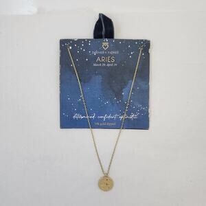 14kt gold dipped Aries necklace new
